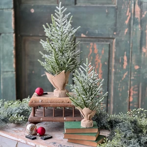 Snowy Whispers Pine Tree 12" & 18" - Christmas Holiday Decoration - Holiday Tree - Picture 1 of 5