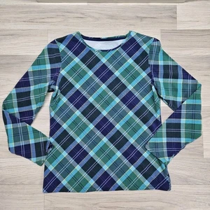 Talbots camicia donna verde blu manica lunga a quadri The Talbots maglietta piccola - Foto 1 di 8