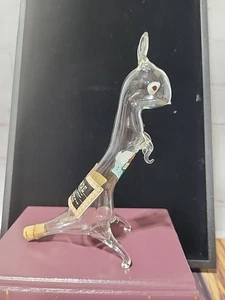 Rynbende Hand Blown Glass Animal Kangaroo Squirrel Figurine Decanter - Picture 1 of 9