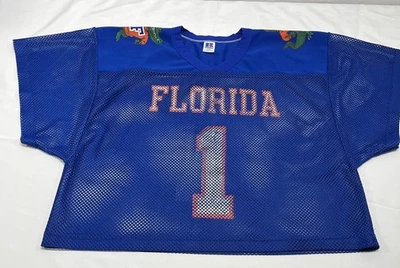 Camiseta Vintage Florida Gators #1 S/M NCAA 80/90’s Russell Athletics Malha Cropped - Imagem 1 de 4