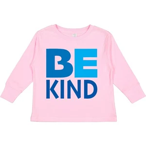 Inktastic Be Kind Logo In Blue Toddler Long Sleeve T-Shirt Inspirational Quotes - Picture 1 of 6