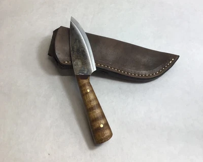 Mini cuchillo Jeff White Bush con funda de cuero Foto 1 de 2