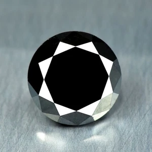 2.99Ct Natural JET BLACK DIAMOND Brilliant Round Cut _ Loose Diamond - Picture 1 of 2