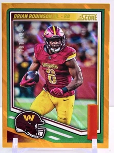 2025 Score Brian Robinson Jr. Orange Lava /799 #176 Commanders - Picture 1 of 3