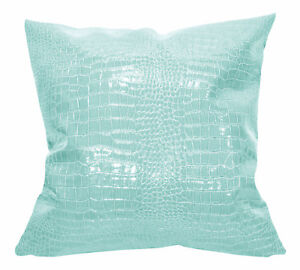 pd1010a Aqua Faux Crocodile Glossy Leather Cushion Cover/Pillow Case*Custom Size