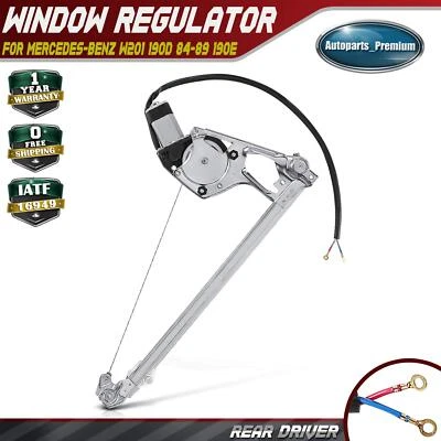 Window Regulator w/ Motor for Mercedes-Benz W201 190D 84-89 190E 84-93 Rear Left - Image 1 of 4