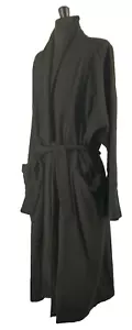 Gianni Versace Relax Black Dressing Gown True Vintage 80s Wool Cashmere XL/XXL - Picture 1 of 13