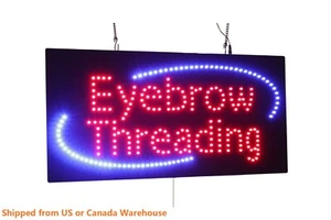 Letrero de neón para roscar cejas LED letrero abierto letrero de tienda letrero comercial letrero de ventana - Imagen 1 de 8