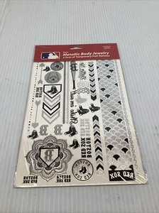 Boston Red Sox Silver Metallic Temporary Tattoo Body Jewelry Art Gameday MLB - Picture 1 of 2