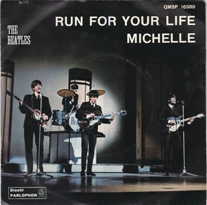THE BEATLES - run for your life / michelle 7" - Picture 1 of 2