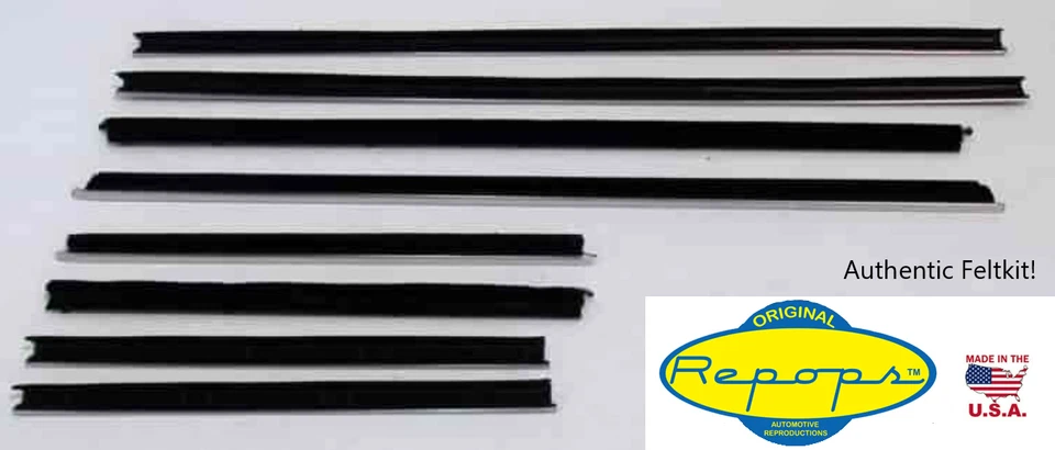67 68 69 Barracuda Convertible Door Window Felt Fuzzies Rubber Seal 8 Pc Kit Foto 1 de 1