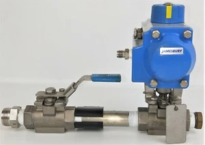 Jamesbury Valv-Powr VPVL051 SR4/5 B C Valve Actuator with CF8M Ball Valve - Picture 1 of 11