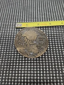 Oklahoma State Series Vintage 1974 Round Brass belt buckle by Lewis Buckles - Picture 1 of 4