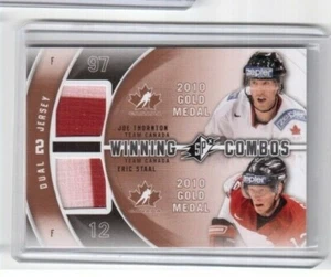 2011-12 SPX Winning Combos Dual Jersey Joe Thornton Eric Staal 2010 Gold Medal  - Picture 1 of 2