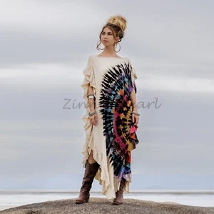 Ema Handmade Hand Tiedye Cotton Maxi Festival Dress Boho One Plus size 2X, 3X… - Picture 1 of 4