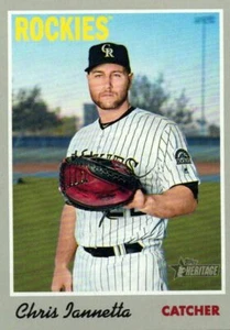2019 Topps Heritage # 85 Chris Iannetta - Colorado Rockies MLB Baseball Card - Picture 1 of 1