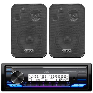 JVC KDX38MBS Marine Car USB AUX Receiver Enrock 4" 30W In/Out Door Speakers - Picture 1 of 4