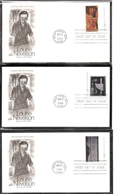 US Scott # 3379-3383 Louise Nevelson FDC, Set of 5 . Artcraft cachet. - Image 1 of 2