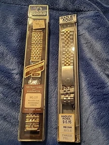 Vintage Watch Band Silver & Gold By HADLEY ROMA & For Timex A VOGUESTRAP, GOLD - Picture 1 of 4