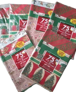 VTG CLEO CHRISTMAS GIFT WRAP 75 SQ FT TOTAL 9 SHEETS 6 DESIGNS Ea: 30" X 40" NOS - Picture 1 of 10