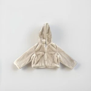 Bershka Women's Hooded faux fur jacket Size L - Picture 1 of 9