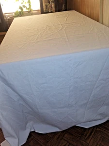 Weiße Tischdecke Bankett Stil 114 "lang x 72" breit Hochzeit Party Baumwolle gesäumt - Bild 1 von 2