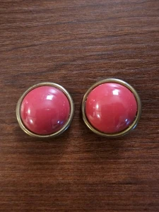 Pendientes de clip vintage rojo intenso - Imagen 1 de 8