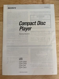 Sony CDP-C500 C400 C44 C401 CD-Player Bedienungsanleitung / Bedienungsanleitung Original - Bild 1 von 2