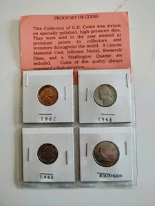RARE PROOF SET OF COINS 62'PENNY 64'NICKEL 80'DIME 03'STATEHOOD - Picture 1 of 2