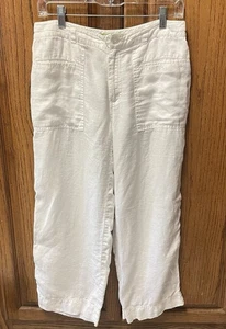 Sigrid Olsen White Linen Pants Size 6 Super Soft Lightweight Flowy Beach Boho - Picture 1 of 6