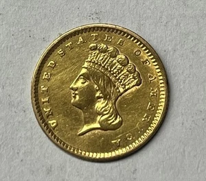 1856 GOLD 1 $ PRINCESS HEAD DOLLAR - Bild 1 von 2