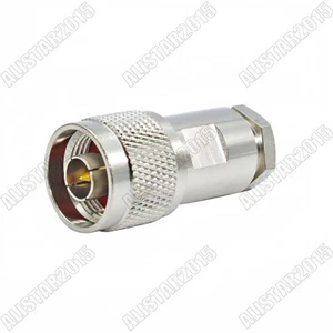 2Pcs N Male Plug Clamp Straight RF Connector For LMR300 RG5 RG6 5D-FB Coax Cable - Picture 1 of 4