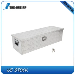 39"X13"X10" BLACK ALUMINUM PICKUP TRUCK TRUNK BED TOOL BOX TRAILER STORAGE - Picture 1 of 11