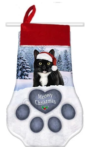 Christmas Stocking - Black and White Tuxedo Cat - Imagen 1 de 1