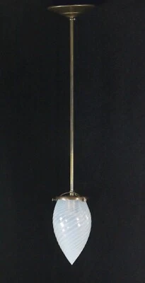 American Hand Blown Cone Shaped Glass Pendant Light - Image 1 of 4