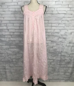 Adonna Nightgown Pink Cottagecore Prairie Ruffles Small Cotton Embroidered - Picture 1 of 8