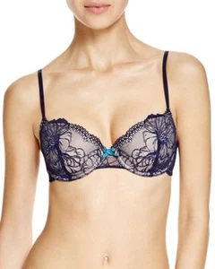 Neu mit Etikett $ 62 Heidi Klum Intim-BH Sabine Kontur Balconette Abend blau Spitze UW - Bild 1 von 7