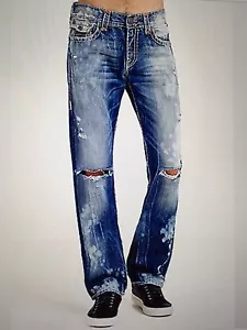 TRUE RELIGION RICKY SUPER-T MEN JEAN DCJD INDIGO ANTHEM M859NWY1 NWT 32W $399 - Picture 1 of 12