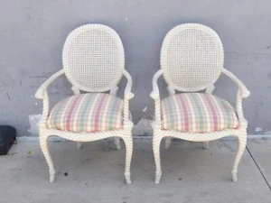 PAIR OF 1970'S TWISTED ROPE ARM CHAIRS # 1 - Picture 1 of 12