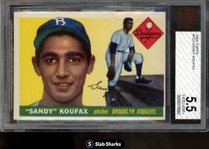 1955 Topps Sandy Koufax Rookie RC #123 Beckett BVG 5.5