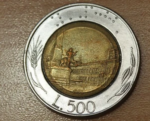 1995 Italy 500 Lire Bi-Metallic - Picture 1 of 2