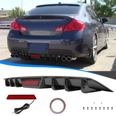 Parachoques trasero difusor alerón labio para Infiniti G35 G37 sedán estilo fibra de carbono Foto 1 de 4