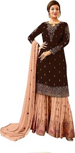 Indian/Pakistani Party Wear Wedding Wear Sharara Style Salwar Suit for Women Fio