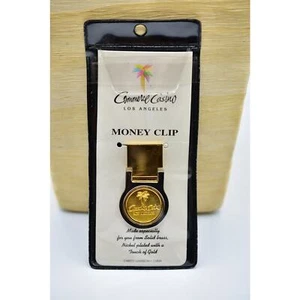 Commerce Casino Los Angeles Money Clip Nickel Plated Brass Gold Original Bin7 - Bild 1 von 9
