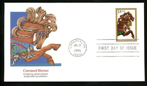 CAROUSEL HORSE DESIGN#3 FLEETWOOD CACHET 1995   FDC VF UNADDRESSED - Picture 1 of 2