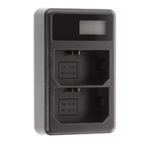 LCD USB Dual Battery Charger for Sony NP-FZ100 ILCE-9 7M3 7RM3 A9 A7RIII A7III - Picture 1 of 6