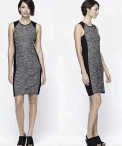 Eileen Fisher Ponte Tweed Knitted Dress Gray Black Medium Career Office Classic - Picture 1 of 7