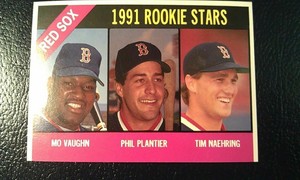 Mo Vaughn Tim Naehring Phil Plantier 1991 Baseball Cards Magazine RARE Oddball