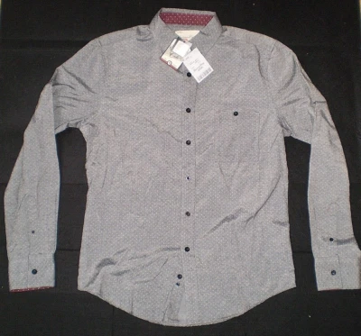 Men's Long Sleeve Button-down, Collared Shirt, Grey, Sovereign Code, Size S, NWT - Image 1 of 2