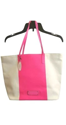 Bolso de Playa Victoria Secret Lona Fin de Semana Rayas Rosa Blanco NUEVO Foto 1 de 4